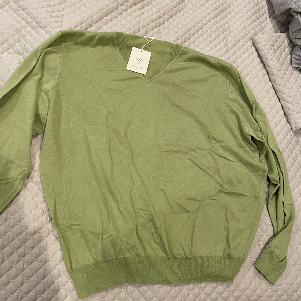 Green V-Neck Sweater